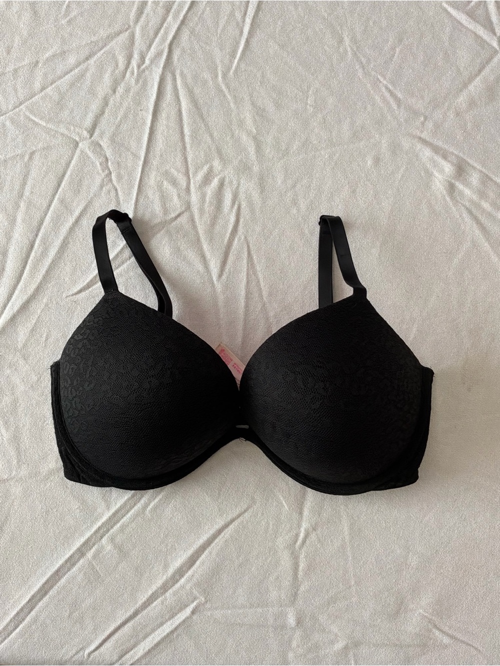 ******* PINK Victoria's Secret Black Lace-Pattern Padded Bra b4 *******
